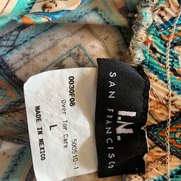 I.N. San Francisco Multi-colored Palazzo Pants Size L with Pockets - Picture 4 of 6